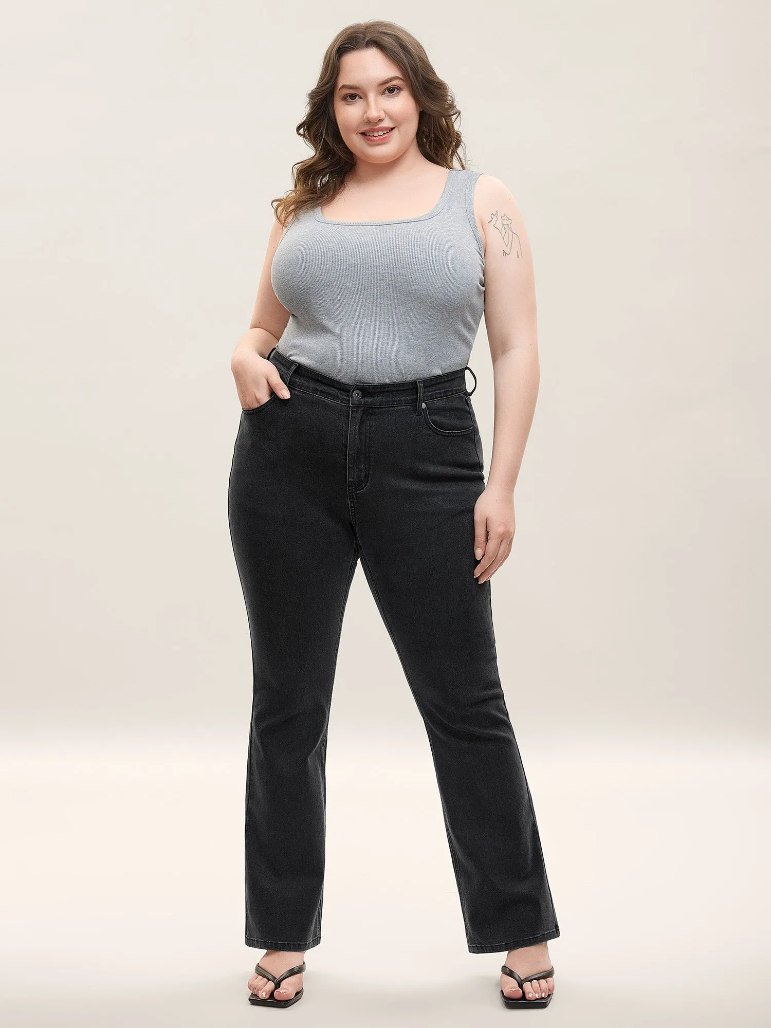 Stretchy Classic Bootcut Mid-Rise Jeans sold by Bloomchic product image thumbnail 2