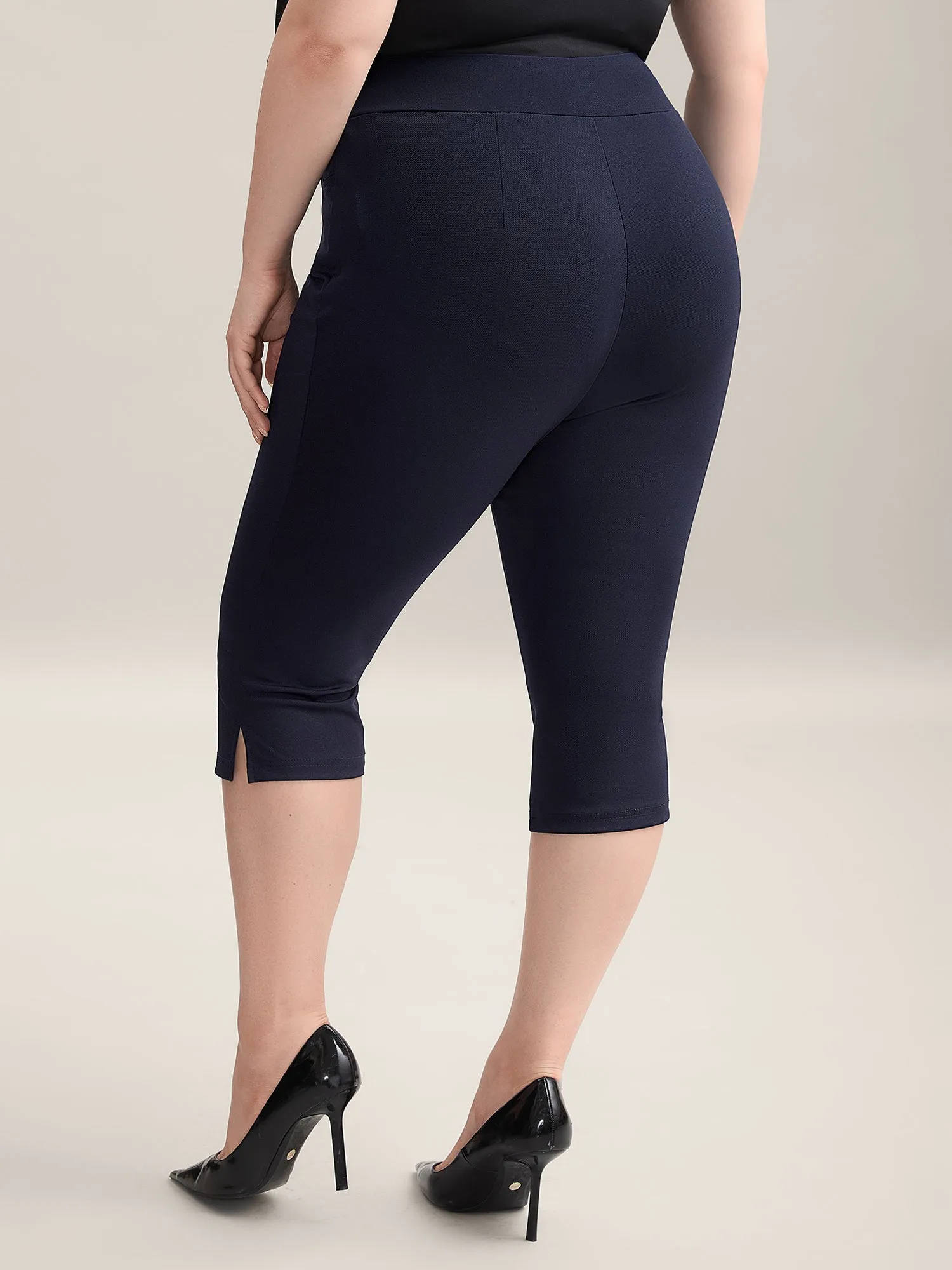 Stretchy Waist Slit Tight-Fit Leggings sold by Bloomchic product image thumbnail 5