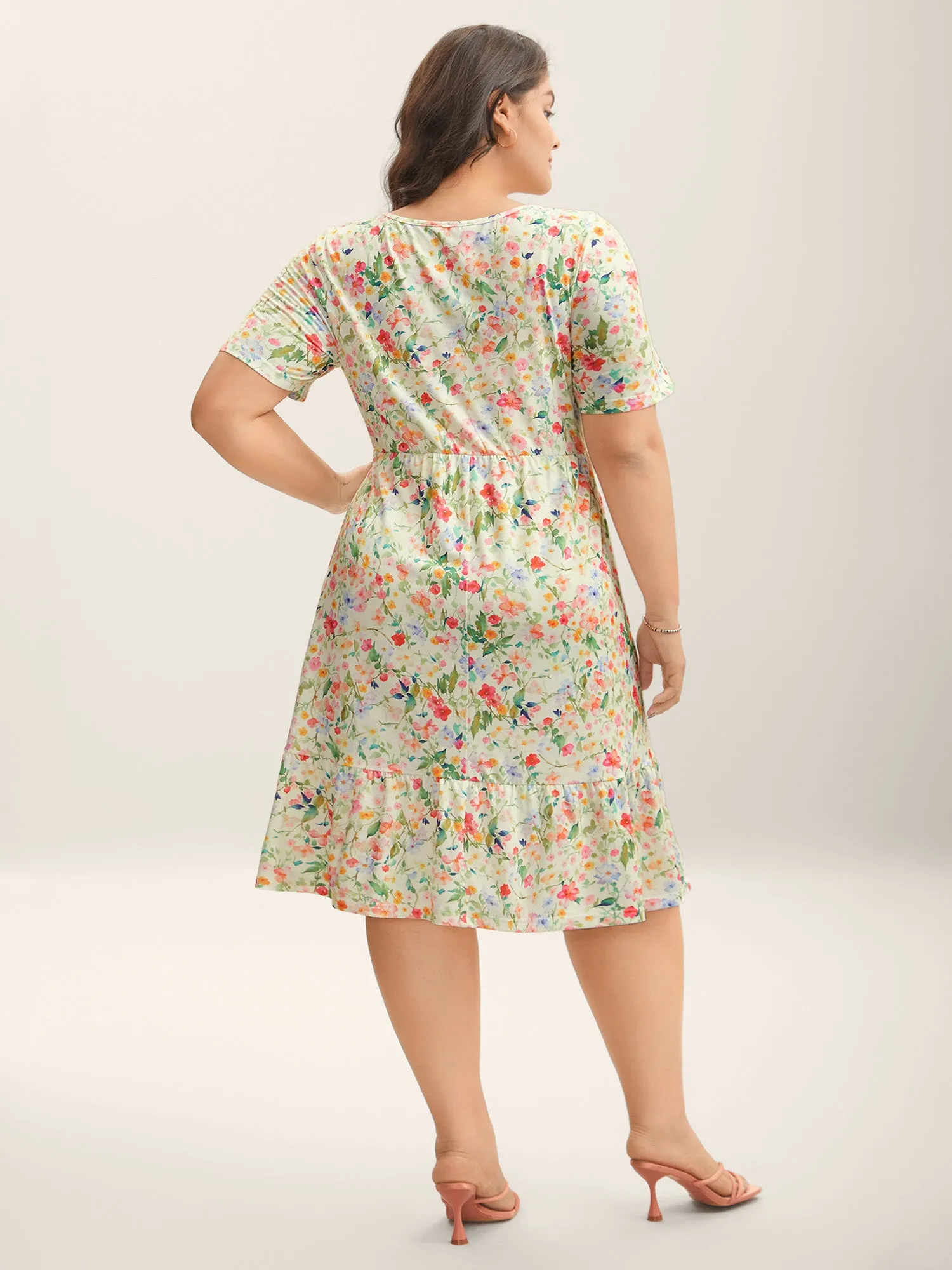 Ditsy Floral Print Waist Tie Midi Dress sold by Bloomchic product image thumbnail 4