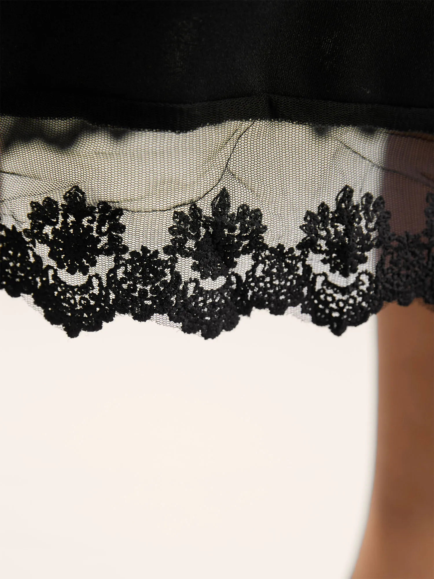 Plain Pleated Lace Hem Midi Skirt sold by Bloomchic product image thumbnail 4