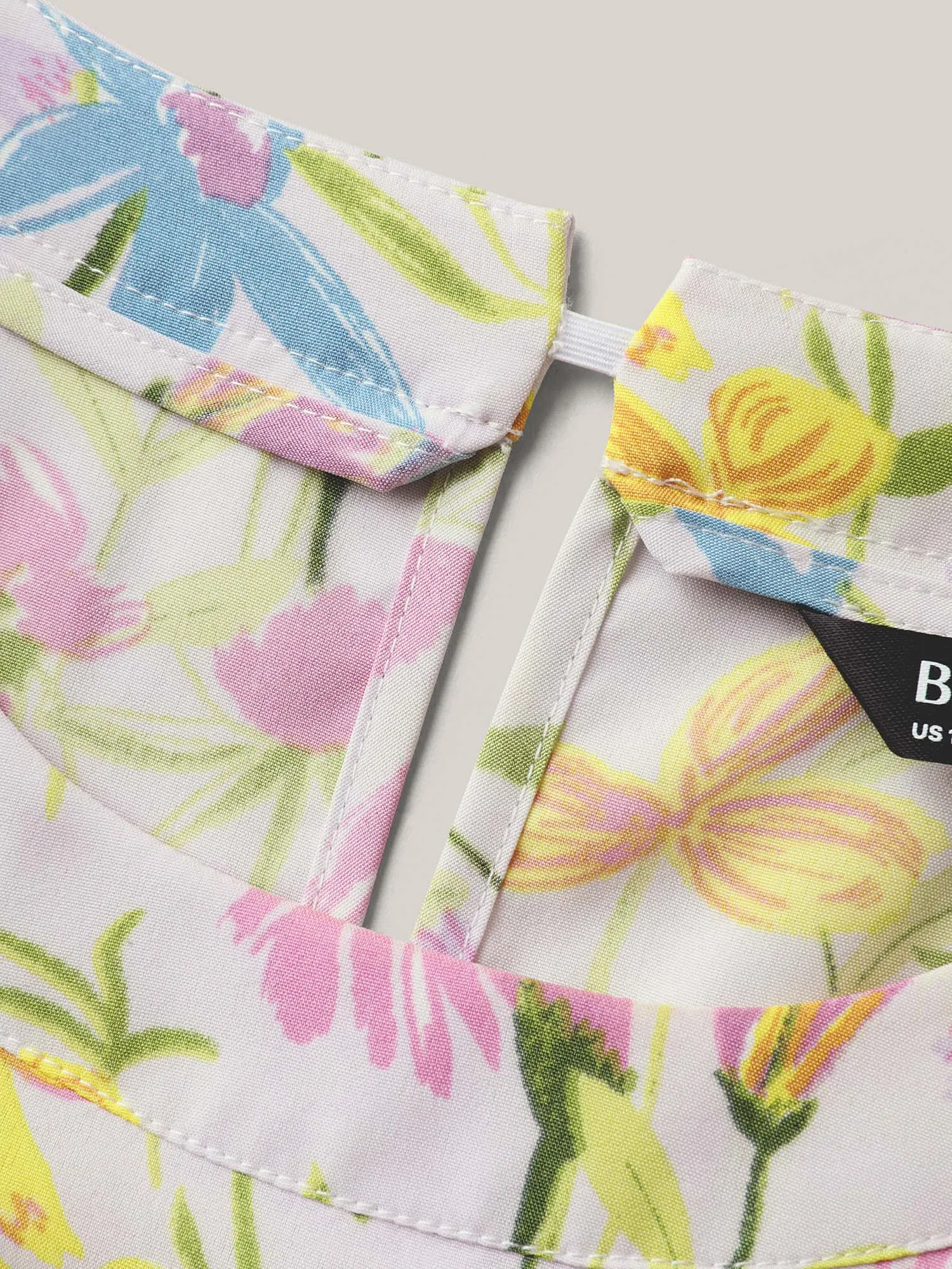 Floral Print Round Neck Tiered Maxi Dress sold by Bloomchic product image thumbnail 5