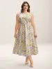 Floral Print Round Neck Tiered Maxi Dress sold by Bloomchic