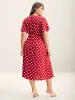Polka Dots Surplice Button Detail Midi Dress sold by Bloomchic