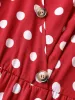 Polka Dots Surplice Button Detail Midi Dress sold by Bloomchic