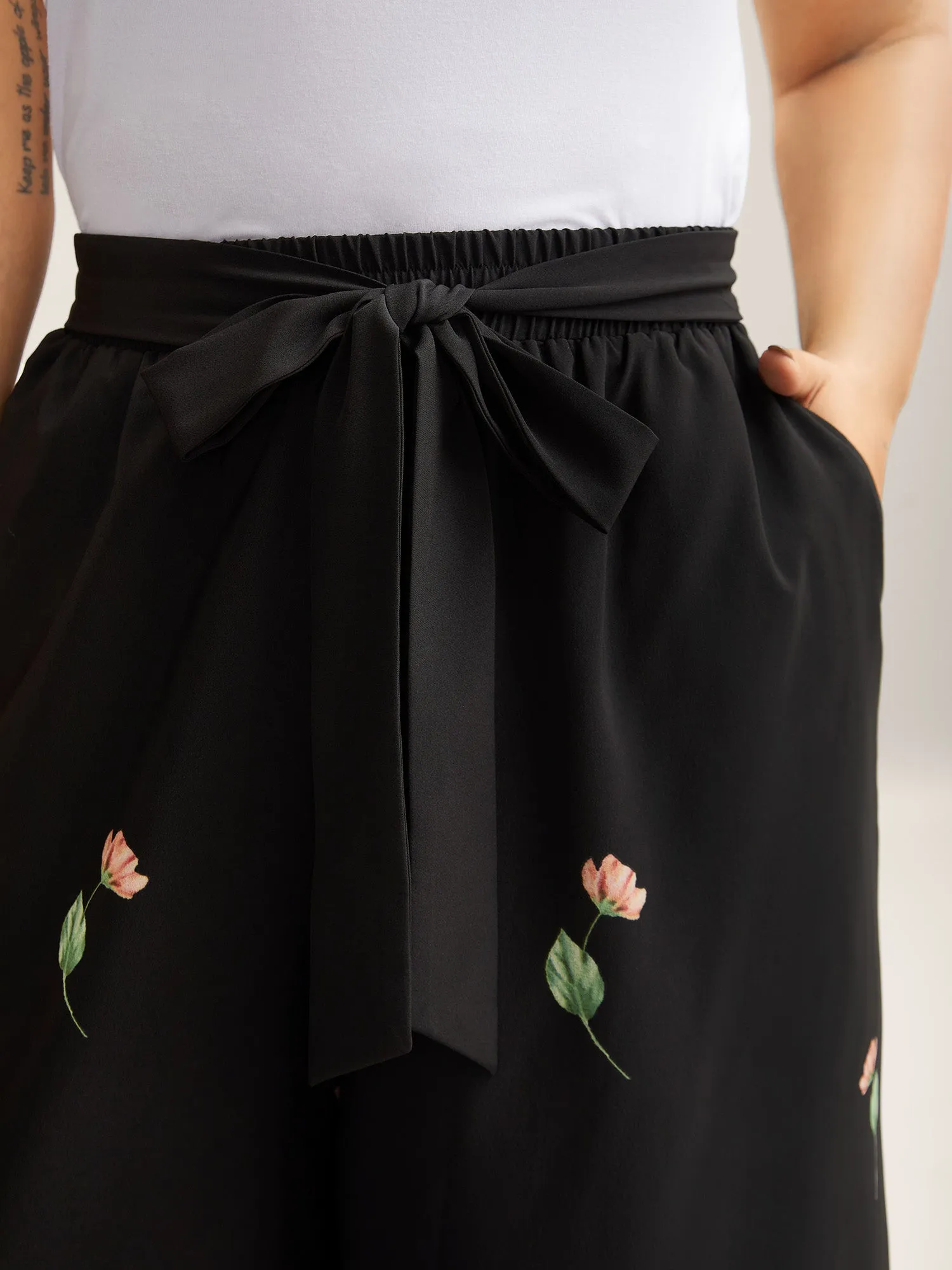 Floral Print Belted Wide-Leg Pants sold by Bloomchic product image thumbnail 3