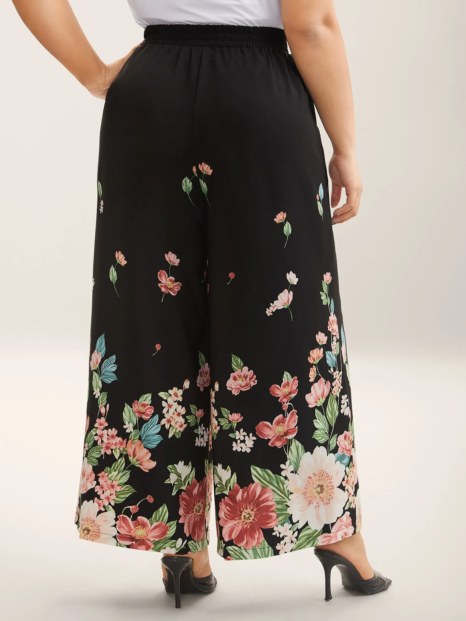 Floral Print Belted Wide-Leg Pants sold by Bloomchic product image thumbnail 4