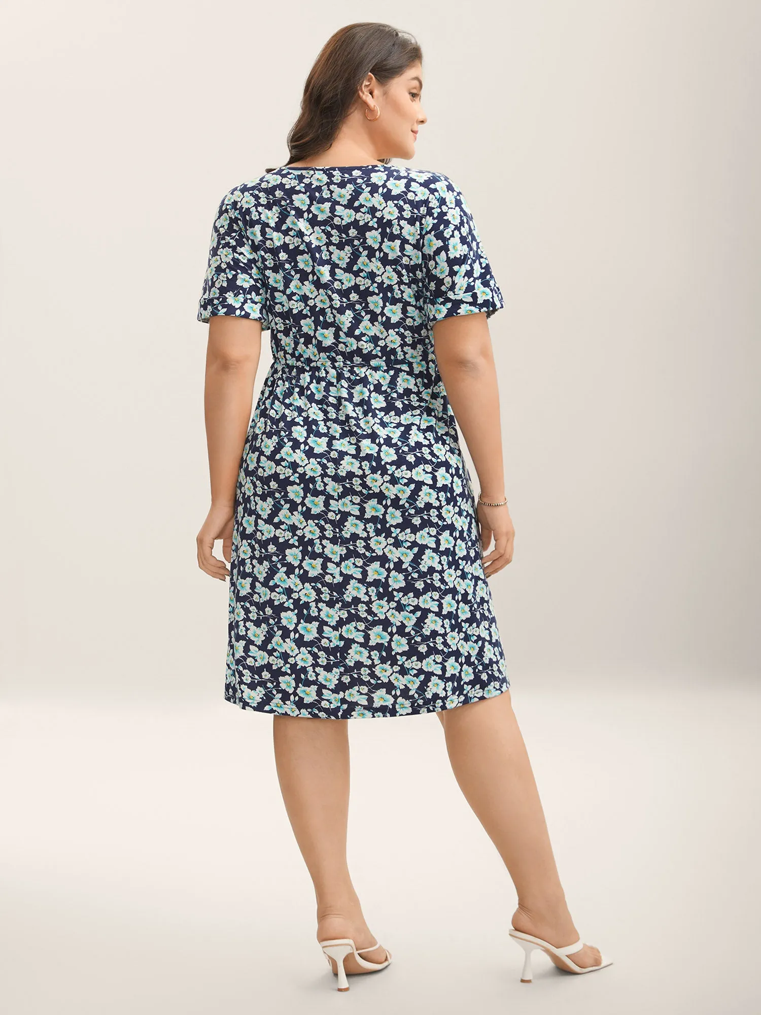 Supersoft Ditsy Floral Waist-Tie Midi Dress sold by Bloomchic product image thumbnail 4