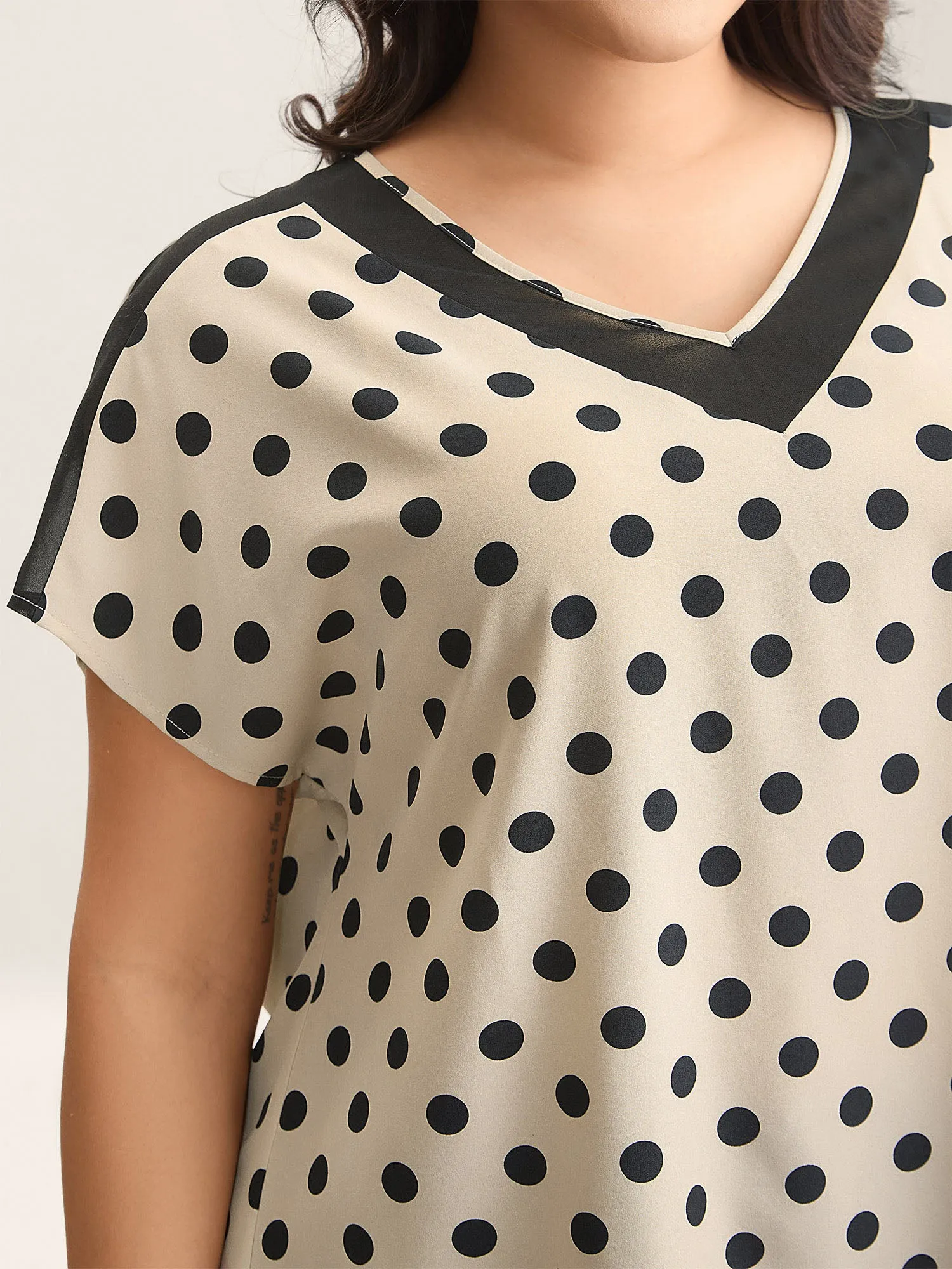 Polka Dots Color Contrast Blouse sold by Bloomchic product image thumbnail 2