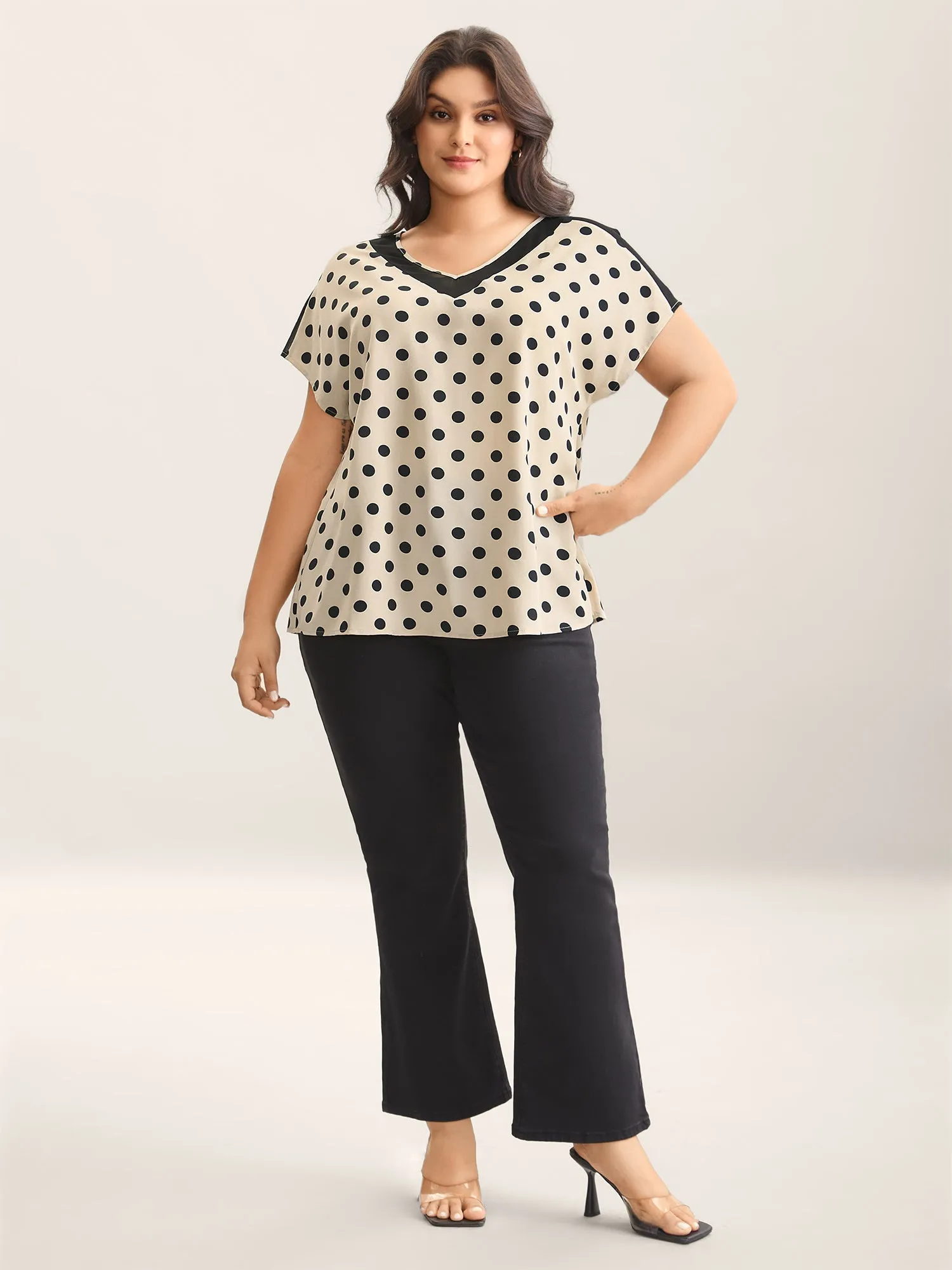 Polka Dots Color Contrast Blouse sold by Bloomchic product image thumbnail 3