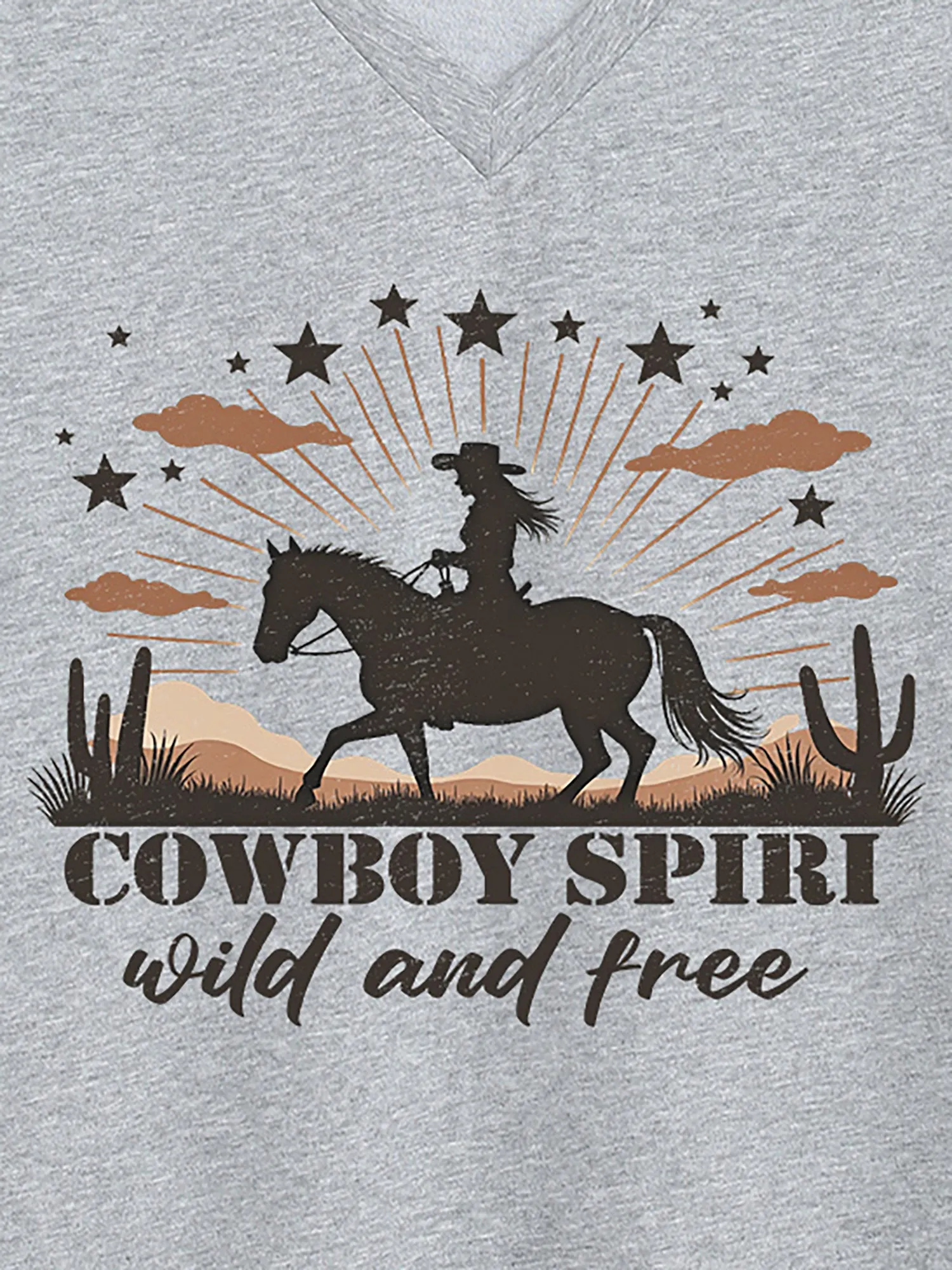 Wild & Free Pattern V-Neck T-Shirt sold by Bloomchic product image thumbnail 2