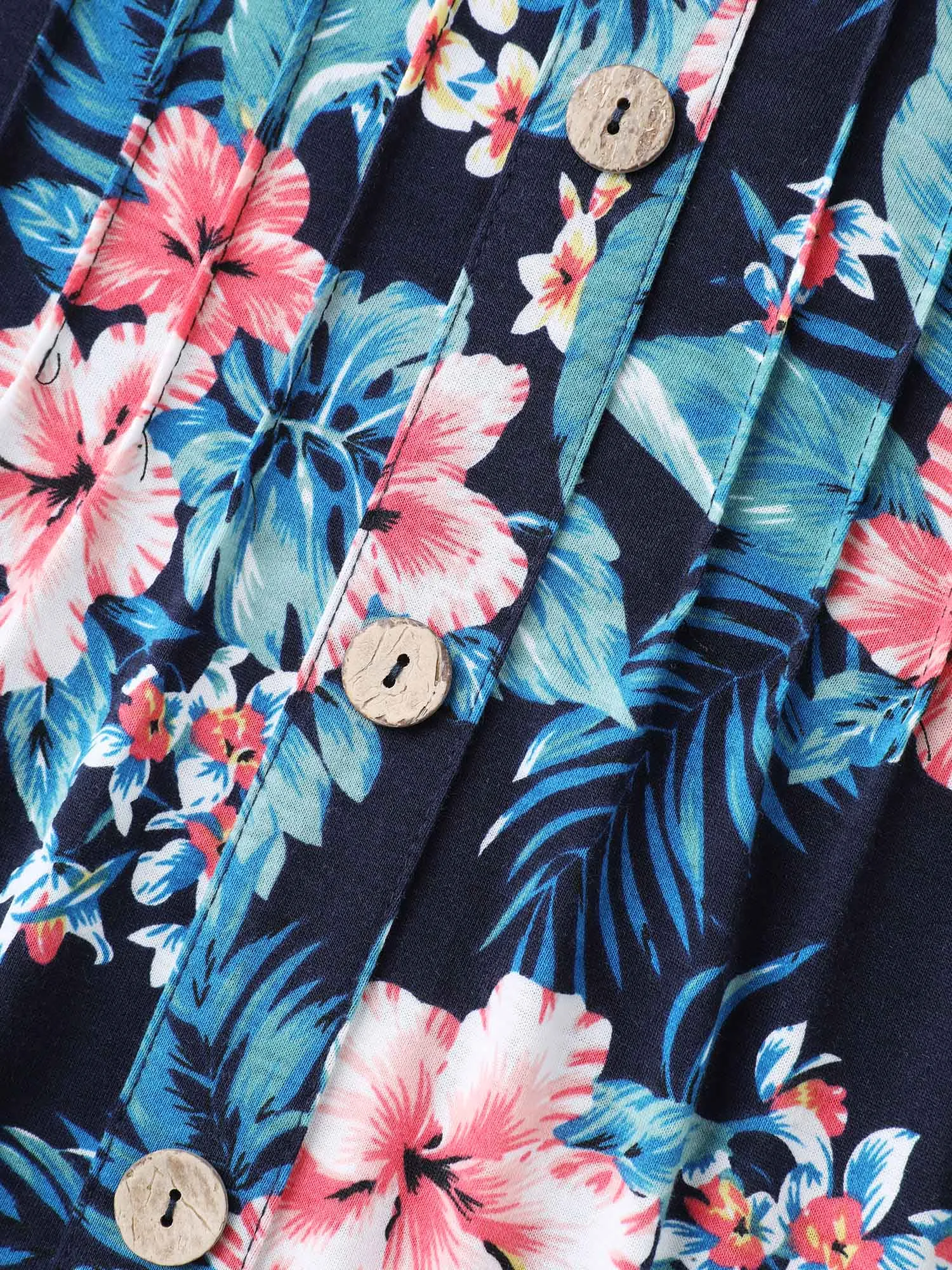 Large Flower Print Toothpick Pleat T-Shirt sold by Bloomchic product image thumbnail 5