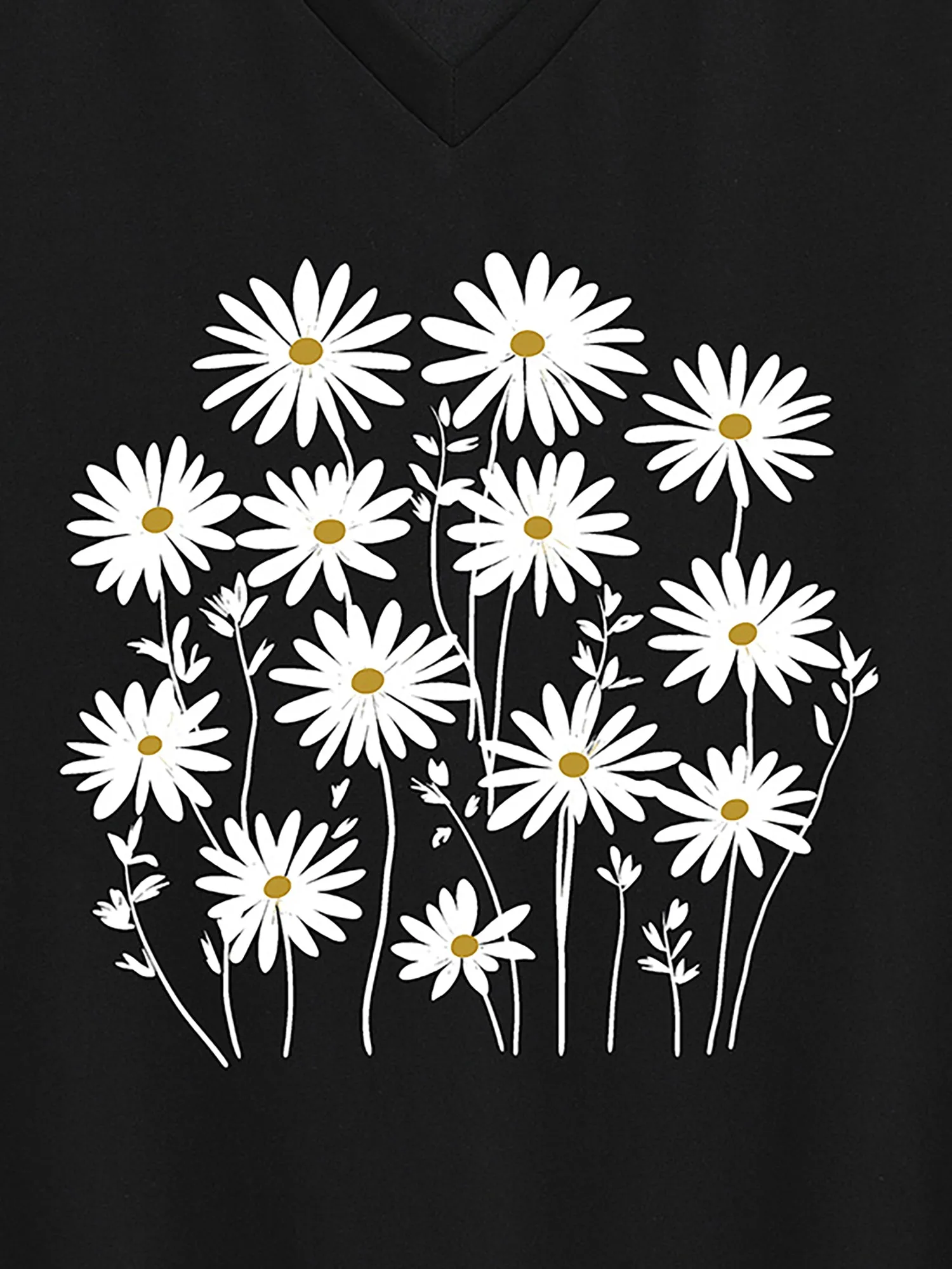 Floral Pattern V-Neck T-Shirt sold by Bloomchic product image thumbnail 2