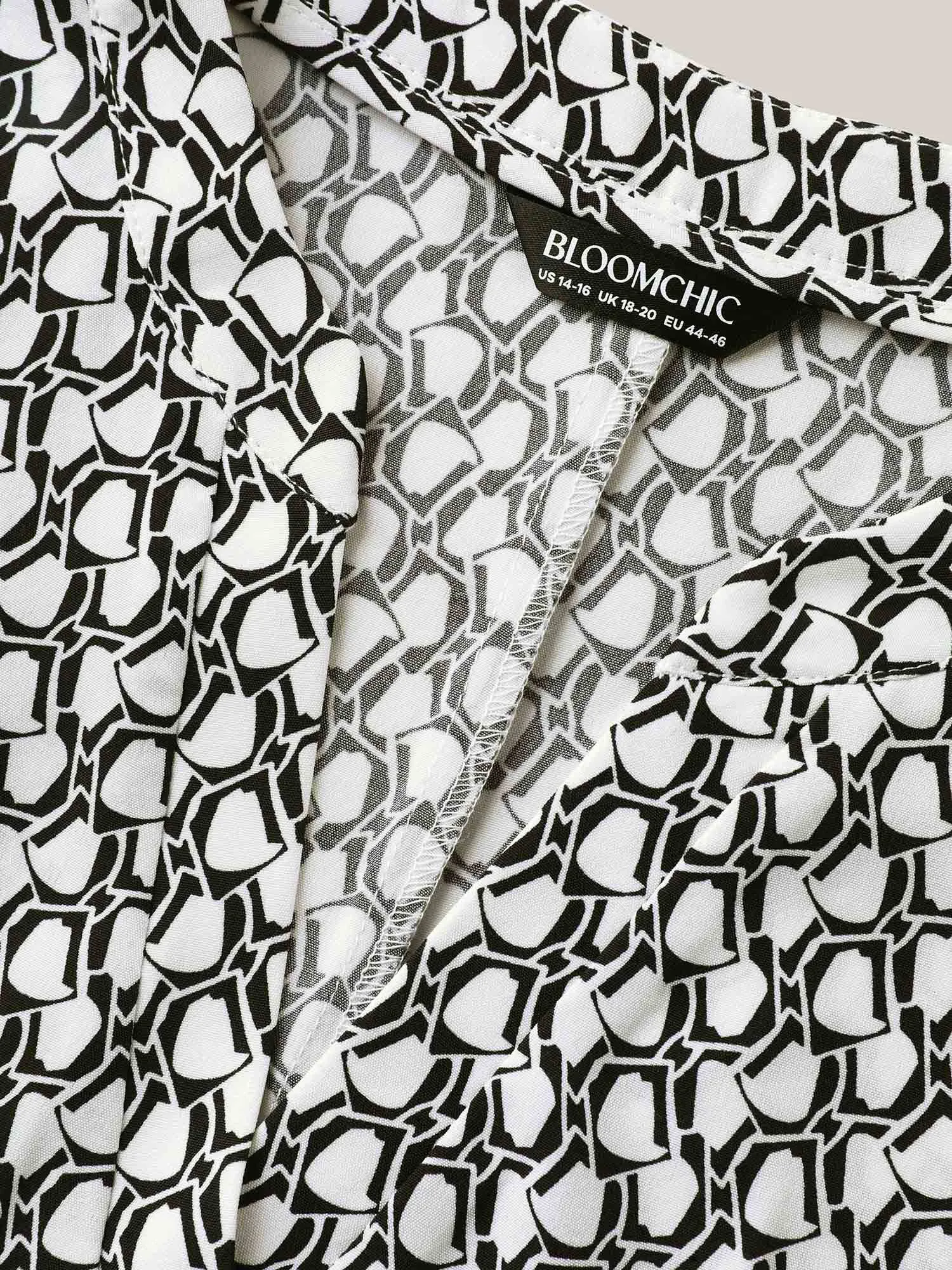 Geometric Print Notched Collar Blouse sold by Bloomchic product image thumbnail 5