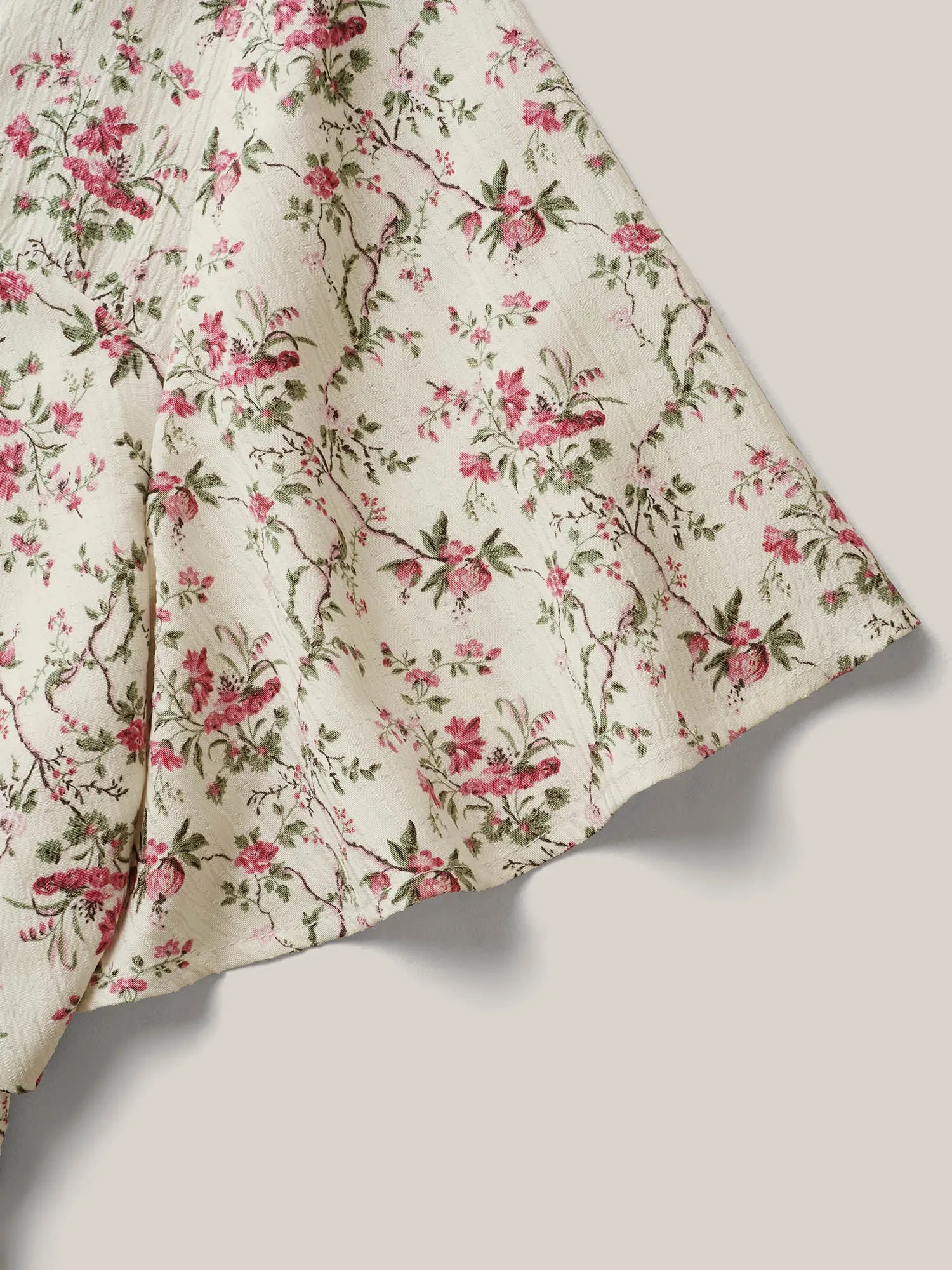 Knotted Floral Print Flared Sleeve Blouse sold by Bloomchic product image thumbnail 5