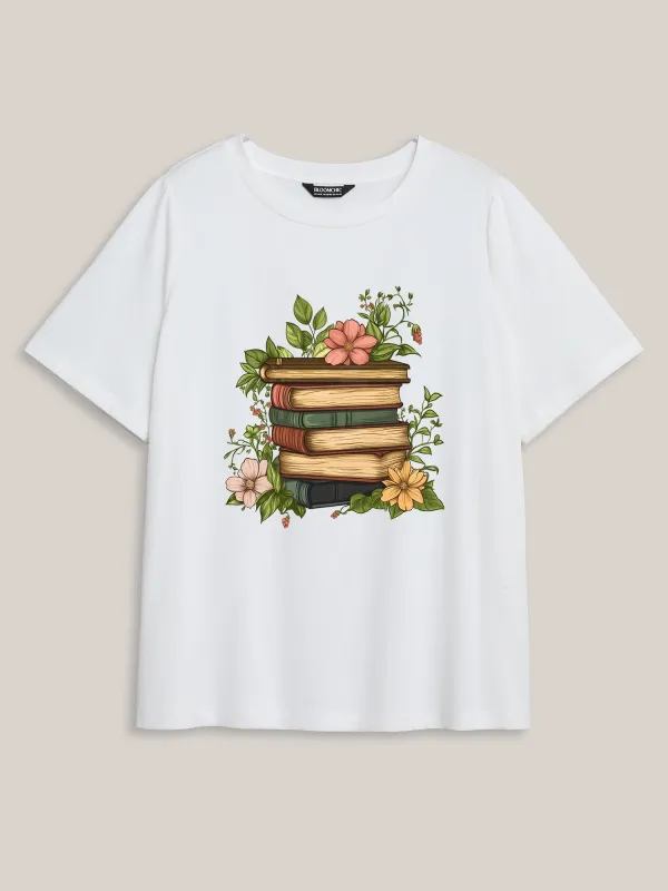 Bookish Affair Pattern V-Neck T-Shirt sold by Bloomchic