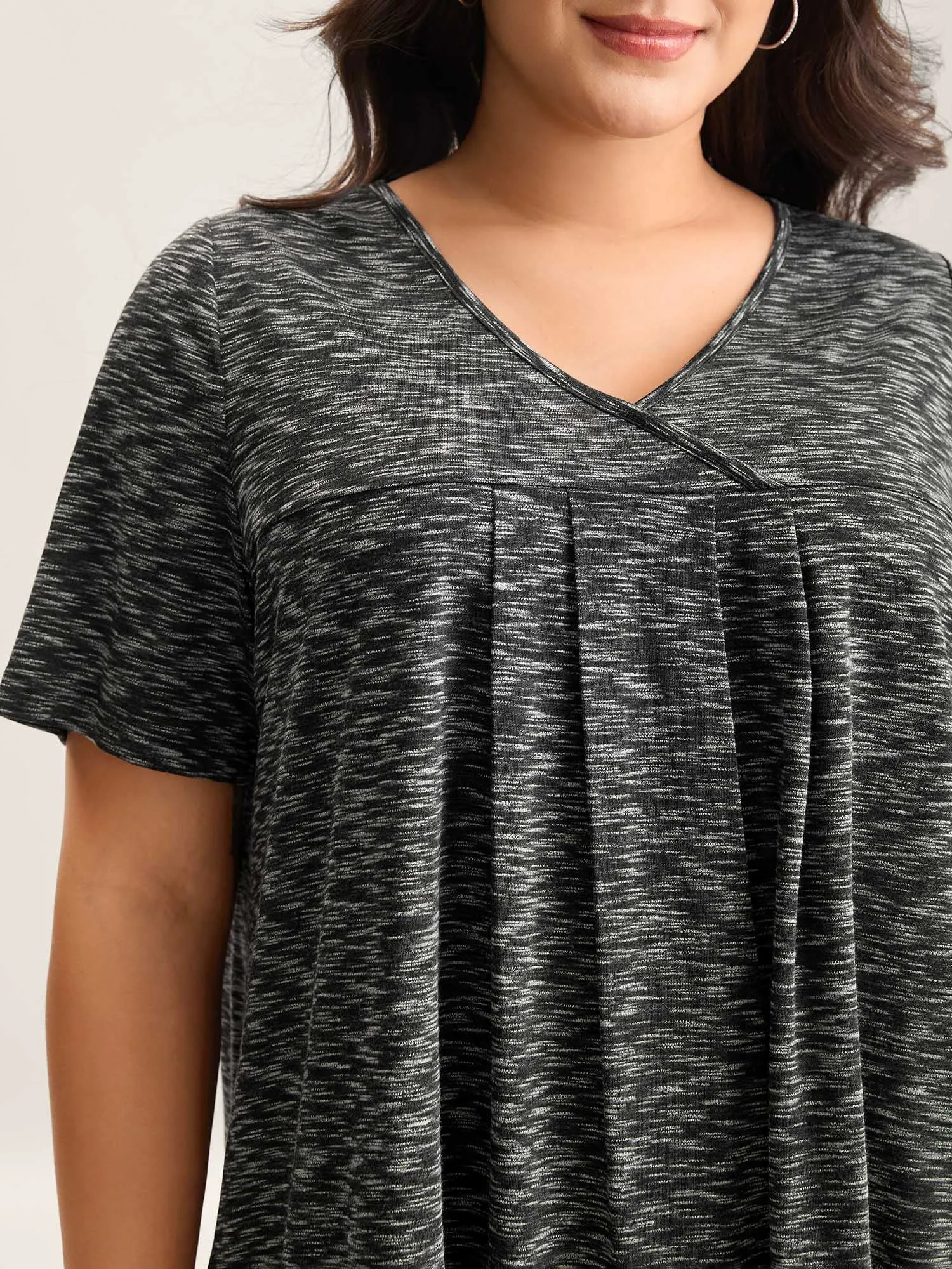 Heather Surplice Neck Curvy Hem T-Shirt sold by Bloomchic product image thumbnail 2