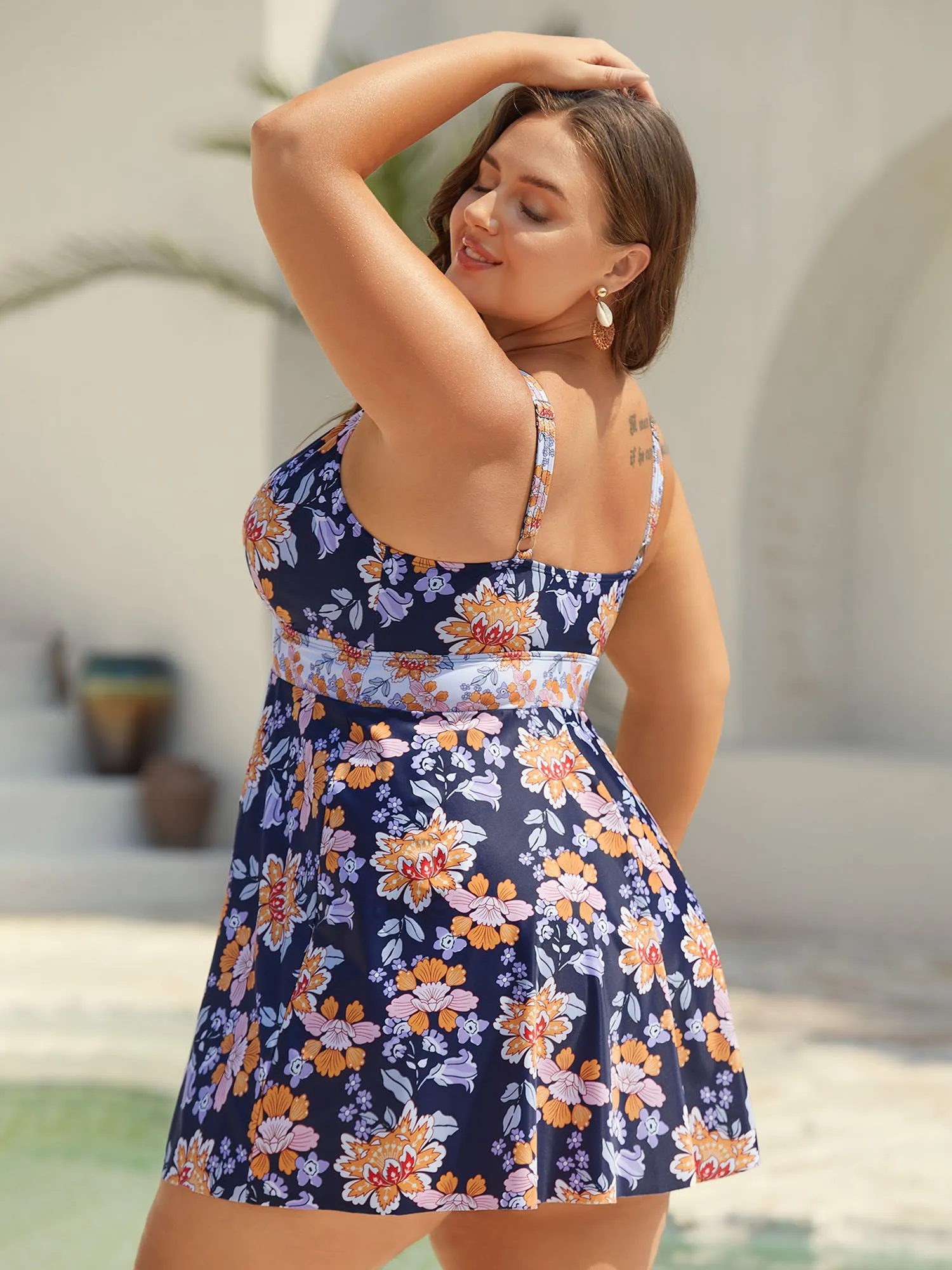 Floral Print Surplice Neck Swim Dress sold by Bloomchic product image thumbnail 2
