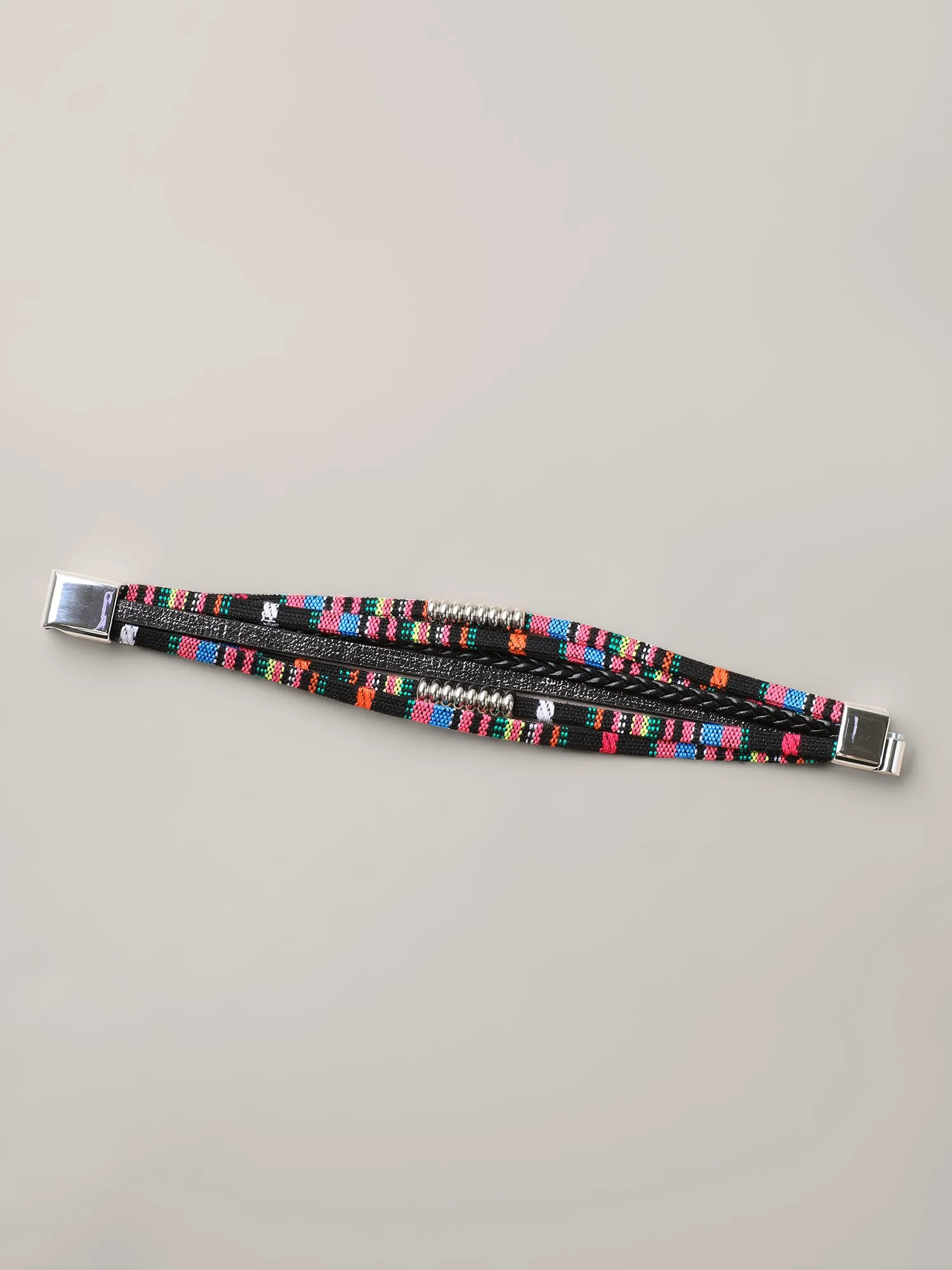 Multi-Color Woven Stacked Hinge Bracelet sold by Bloomchic product image thumbnail 4