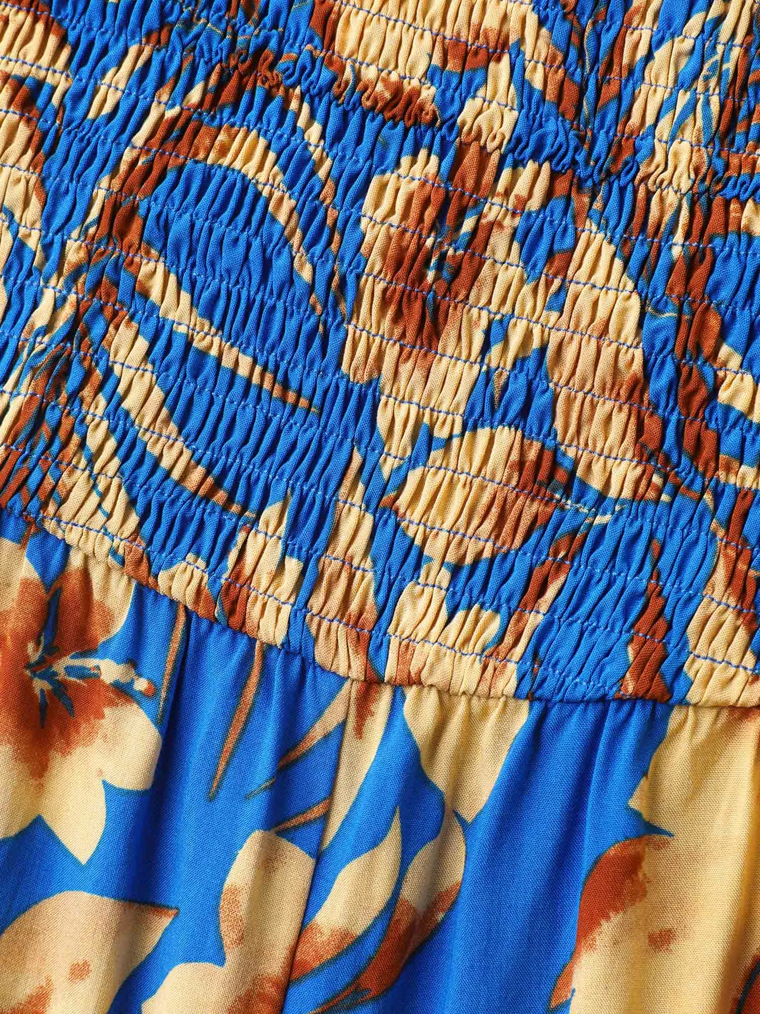 Tropical Floral Print Pockets Jumpsuit sold by Bloomchic product image thumbnail 5