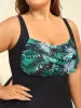 Two-Piece Tropical Twist Front Swimsuit,Sarong sold by Bloomchic