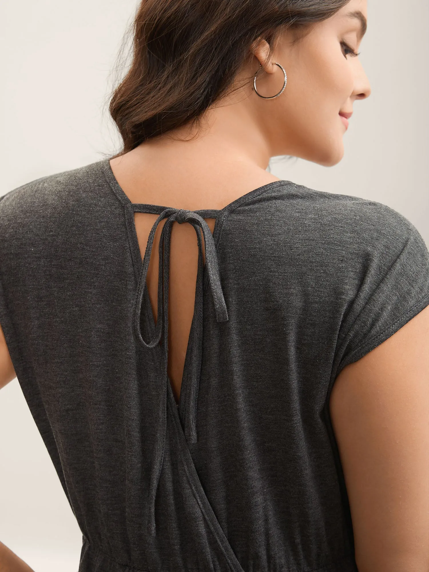 Pleated Waist Pockets Wide-Leg Jumpsuit sold by Bloomchic product image thumbnail 2