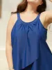 Pleated Adjustable Straps Relaxed Swim Top sold by Bloomchic