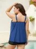 Pleated Adjustable Straps Relaxed Swim Top sold by Bloomchic