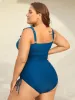 Lotus Leaf Edge Drawstring One-Piece Swimsuit sold by Bloomchic