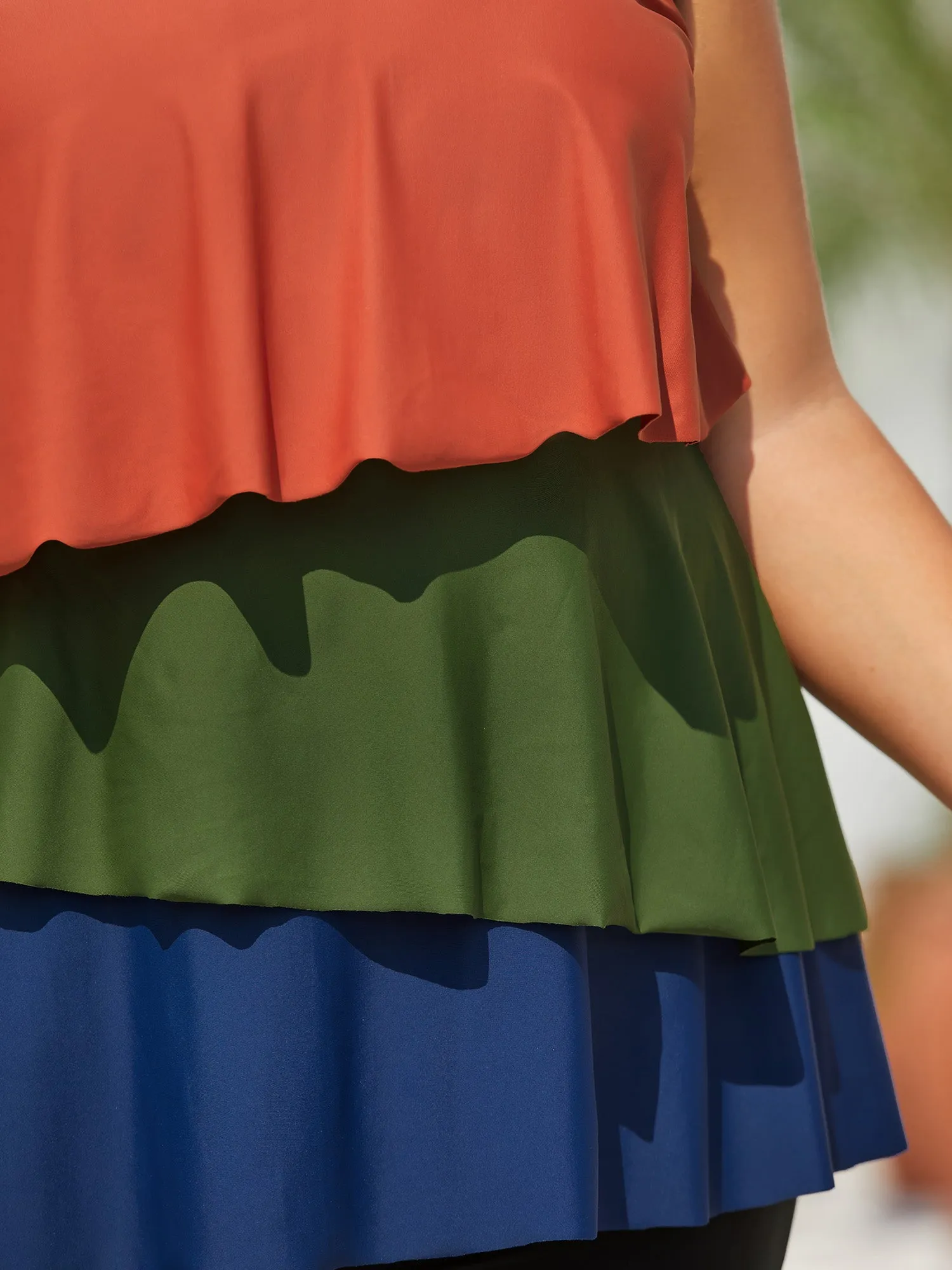 Color Block Asymmetrical Hem Swim Top sold by Bloomchic product image thumbnail 5
