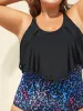 Leopard Print Laser Cut Pleated One-Piece Swimsuit sold by Bloomchic
