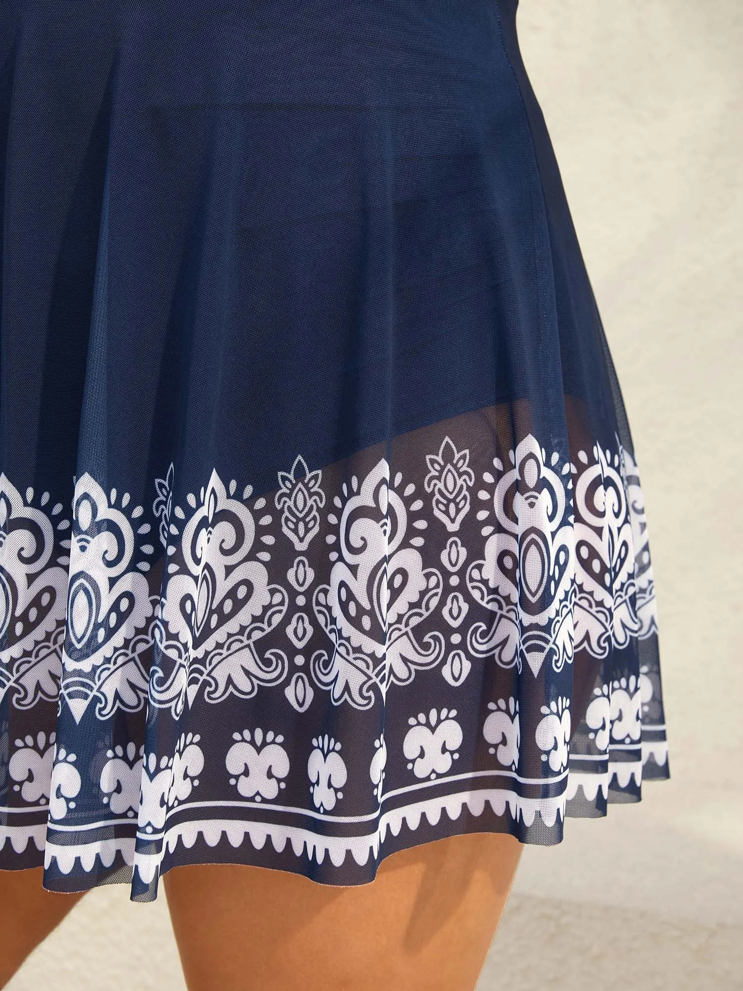 Boho Print Mesh V-Neck Swim Dress sold by Bloomchic product image thumbnail 5