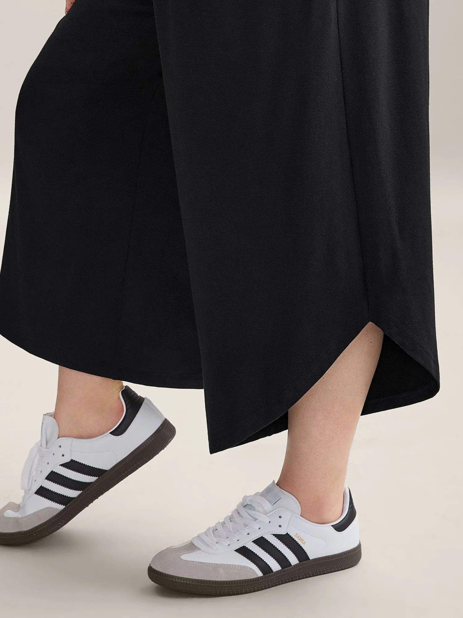 Rubber Waist Curved Hem Wide Leg Pants sold by Bloomchic product image thumbnail 2