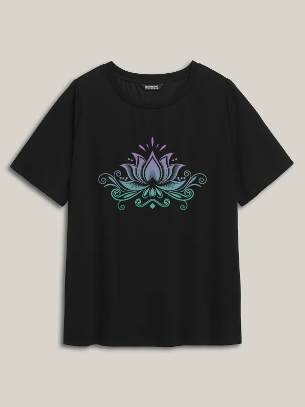 Positive Aura Round Neck T-Shirt sold by Bloomchic