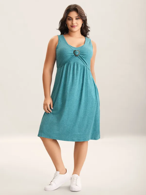 Buckle Detail Ruched Midi Knit Dress sold by Bloomchic