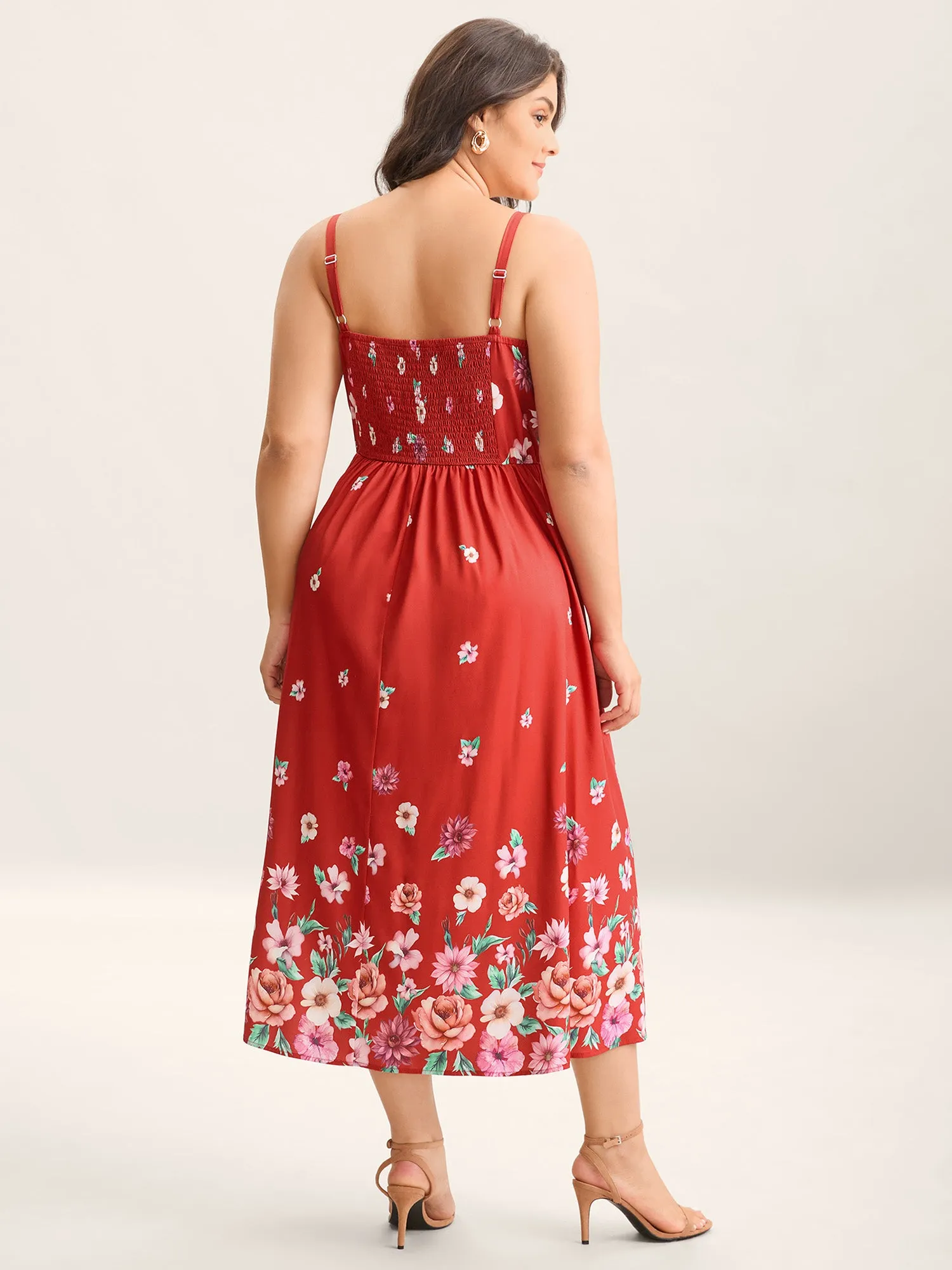 Blooming Flowers V Neck Pockets Dress sold by Bloomchic product image thumbnail 4