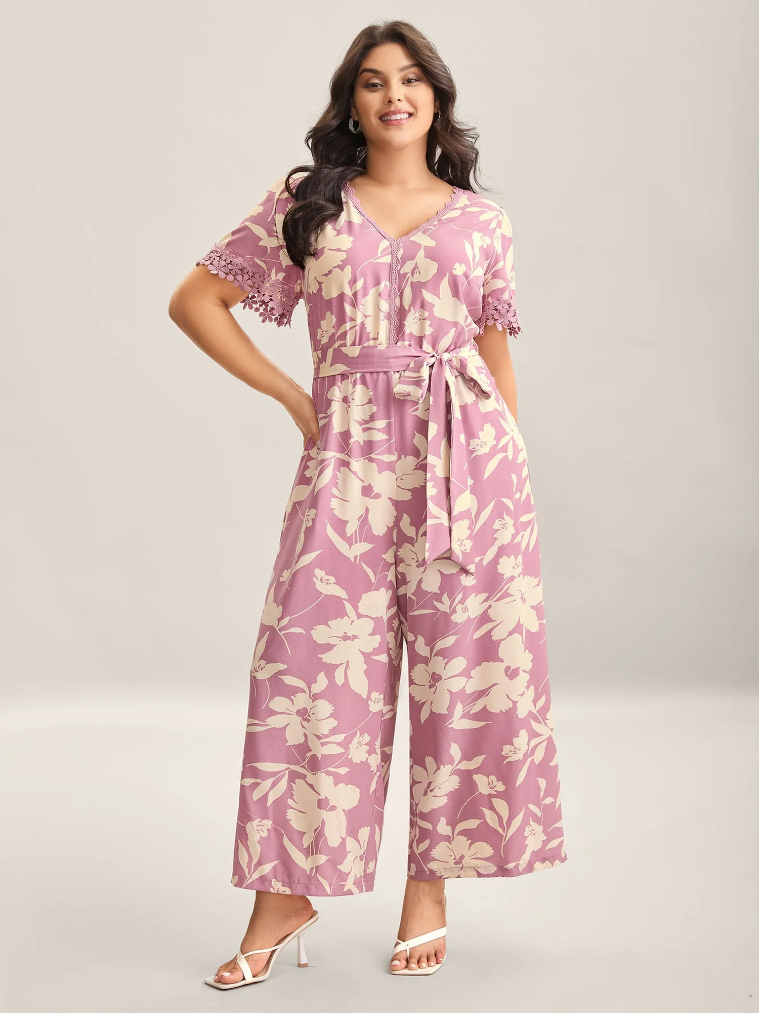 Floral Print Back Tie Jumpsuit sold by Bloomchic