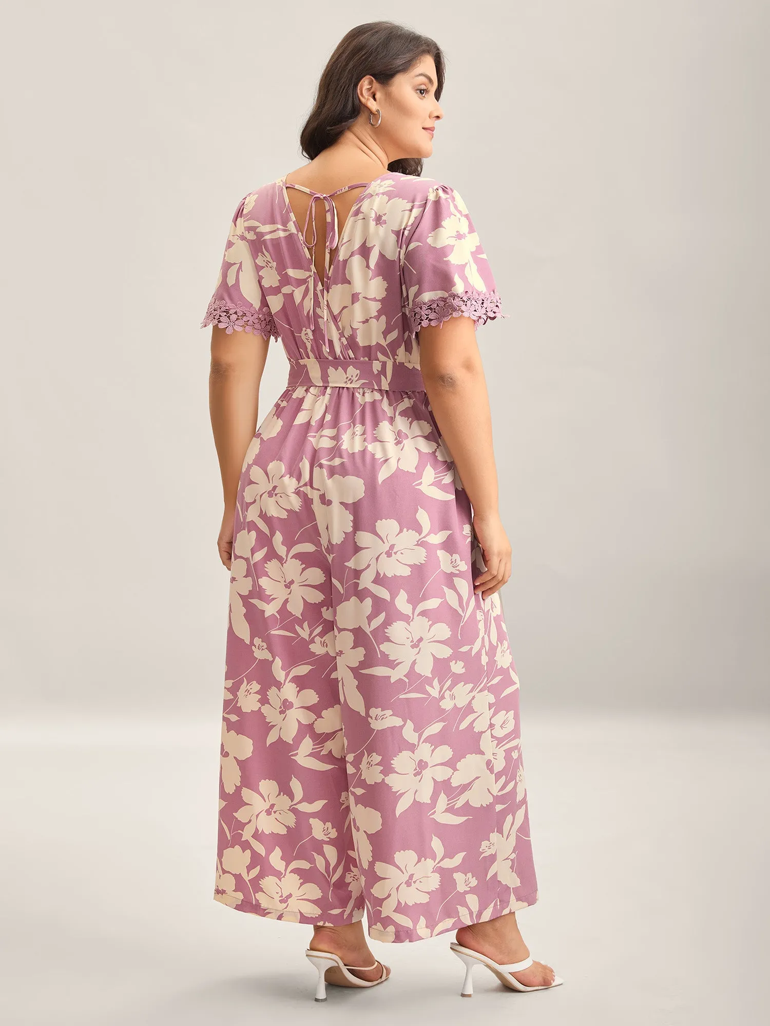 Floral Print Back Tie Jumpsuit sold by Bloomchic product image thumbnail 4