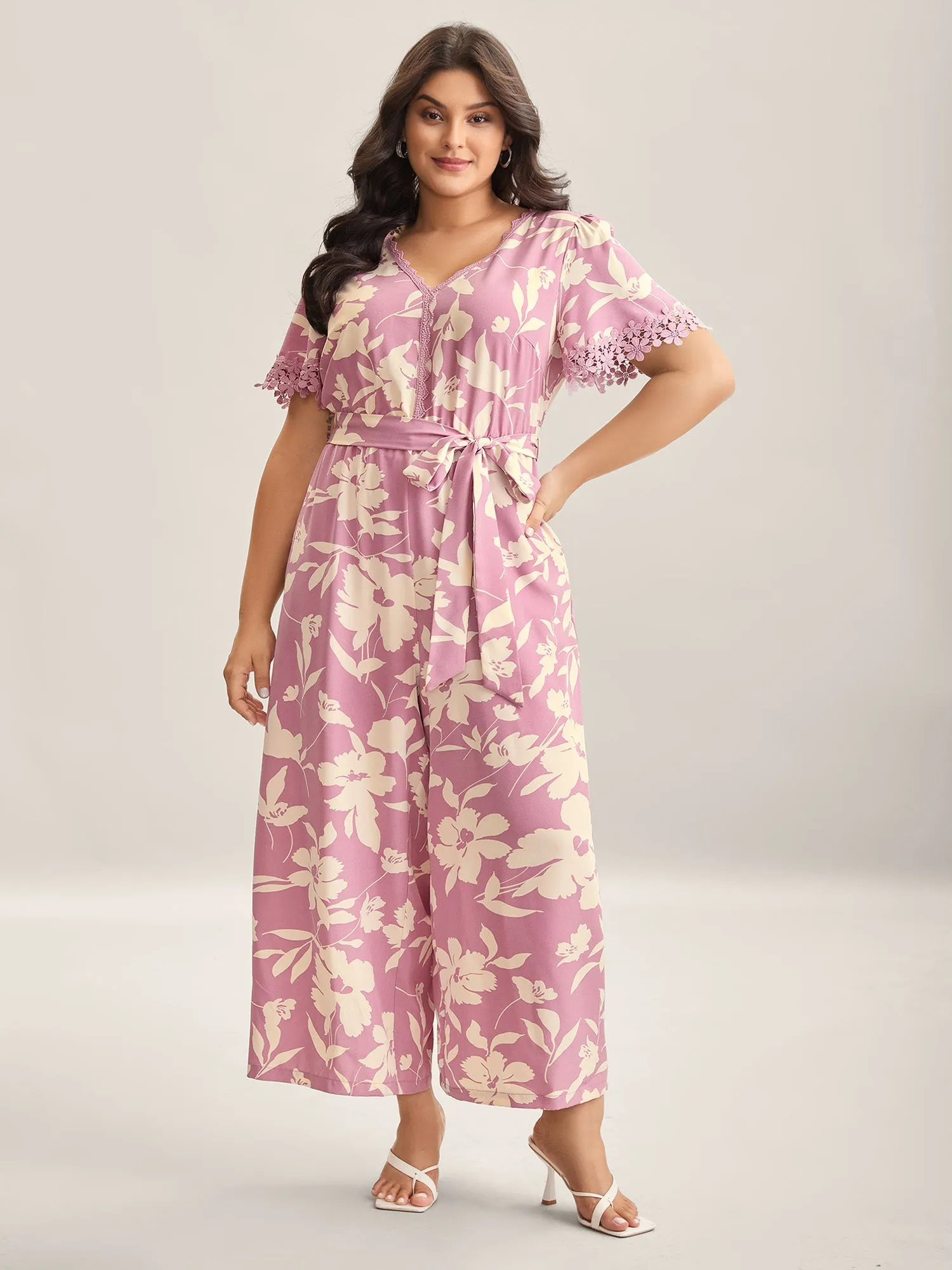 Floral Print Back Tie Jumpsuit sold by Bloomchic product image thumbnail 3