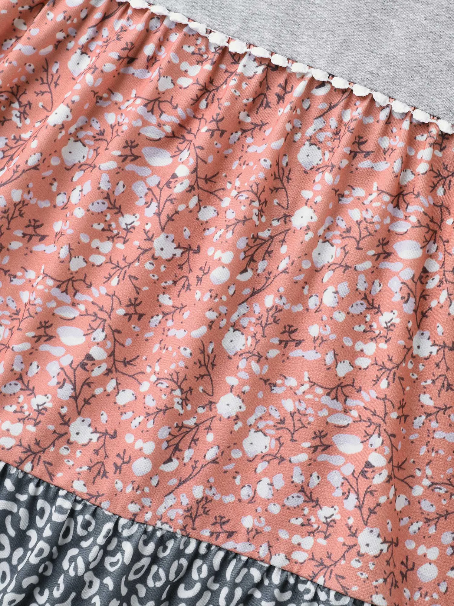 Ditsy Floral Print Patchwork Layered T-Shirt sold by Bloomchic product image thumbnail 5