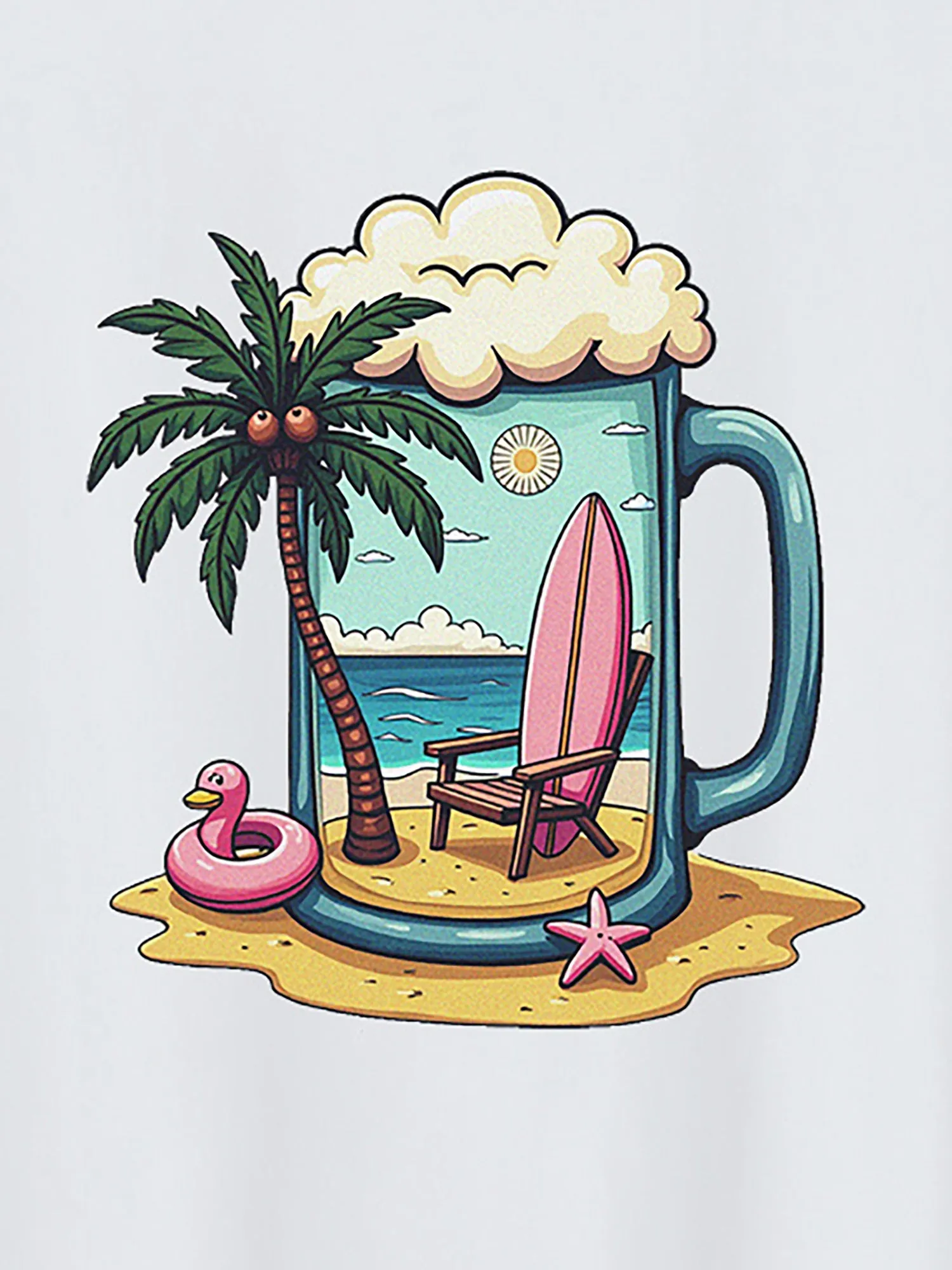 Beer Island Round Neck T-Shirt sold by Bloomchic product image thumbnail 2