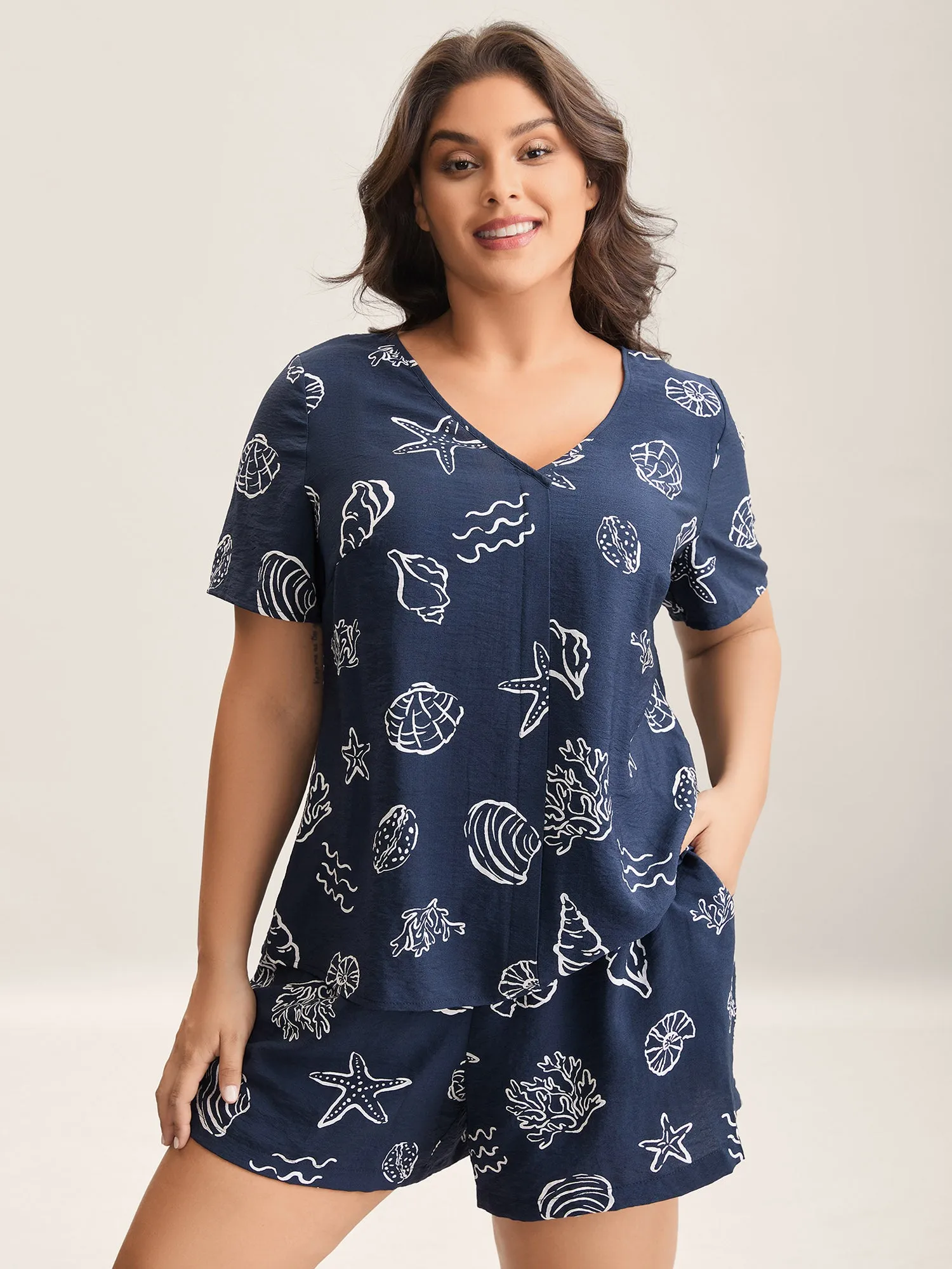 Seashore Print Lounge Co-Ord Set sold by Bloomchic