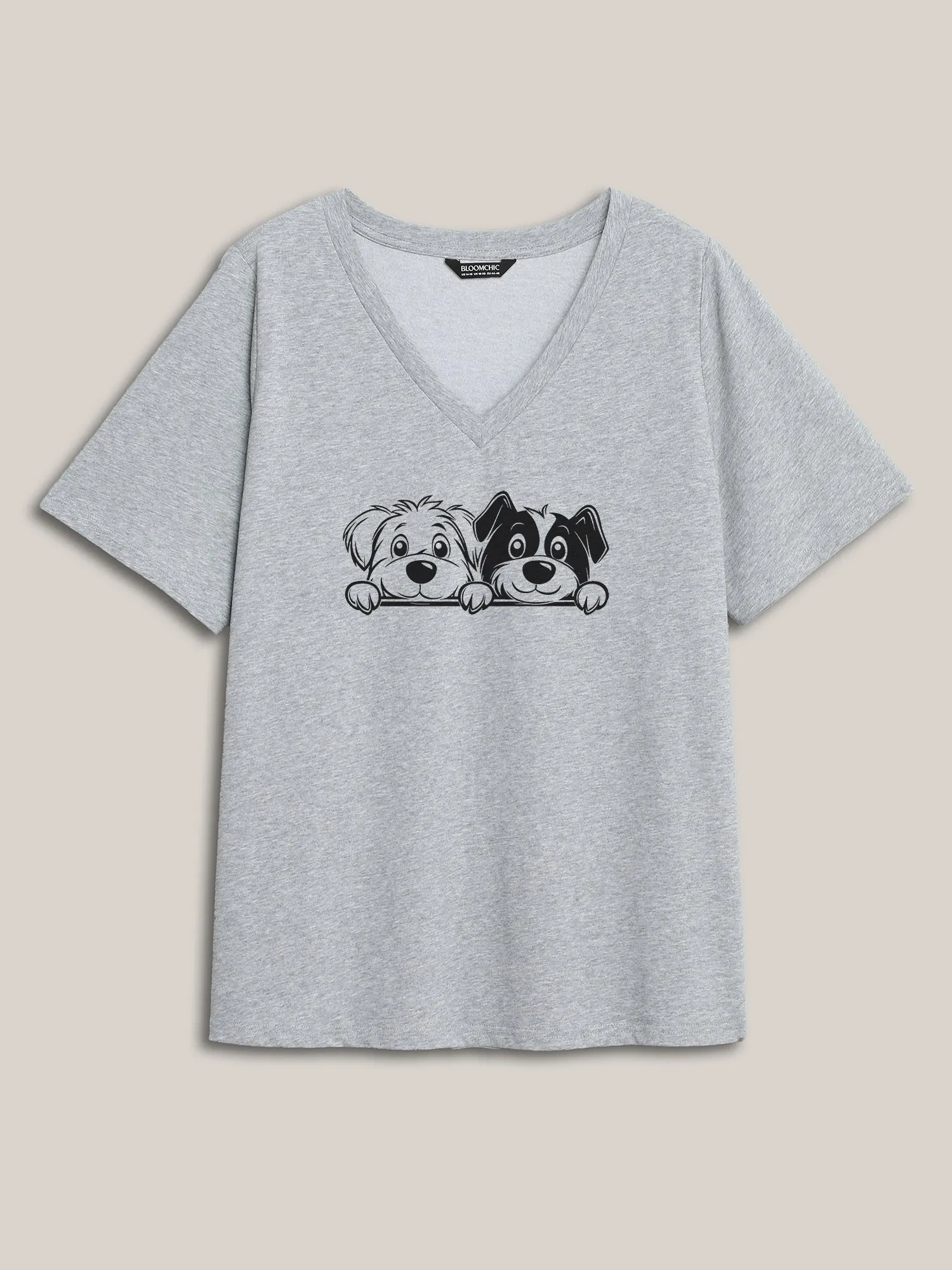 Hello Puppy V-Neck T-Shirt sold by Bloomchic