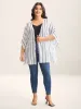 Striped Waist Tie Kimono Cardigan sold by Bloomchic