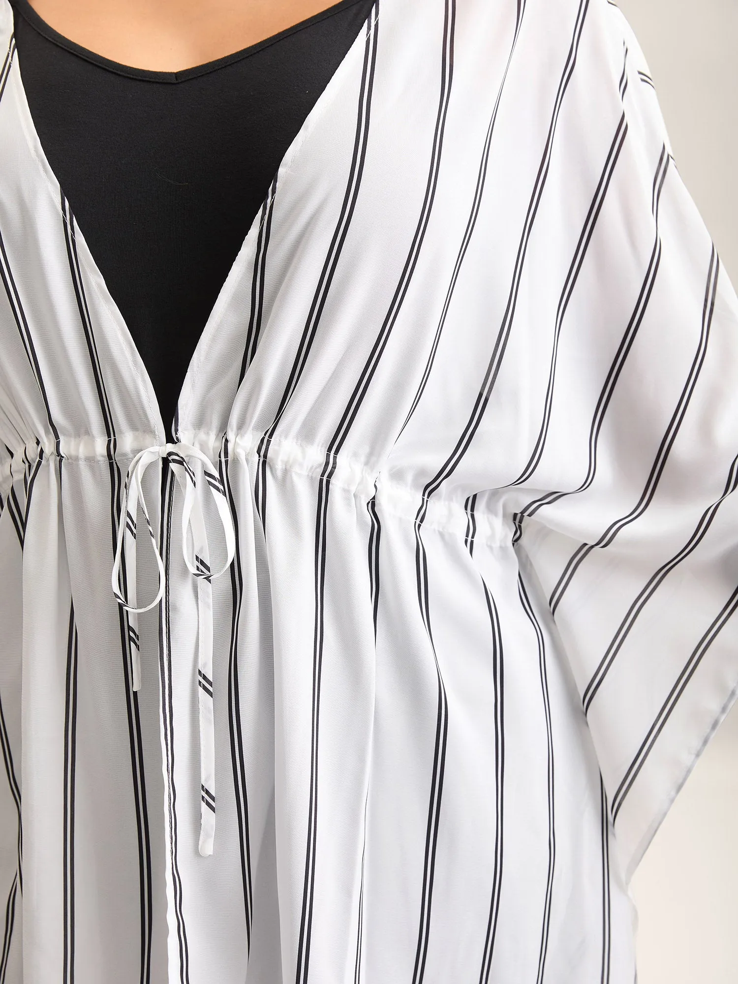 Striped Waist Tie Kimono Cardigan sold by Bloomchic product image thumbnail 2