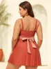 Sewn-in-Belt Bow Pockets Swim Dress sold by Bloomchic