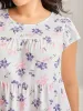 Floral Print Flutter Sleeve Layered T-Shirt sold by Bloomchic