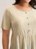 Textured Sheer Button Detail Plain Top sold by Bloomchic