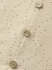 Textured Sheer Button Detail Plain Top sold by Bloomchic