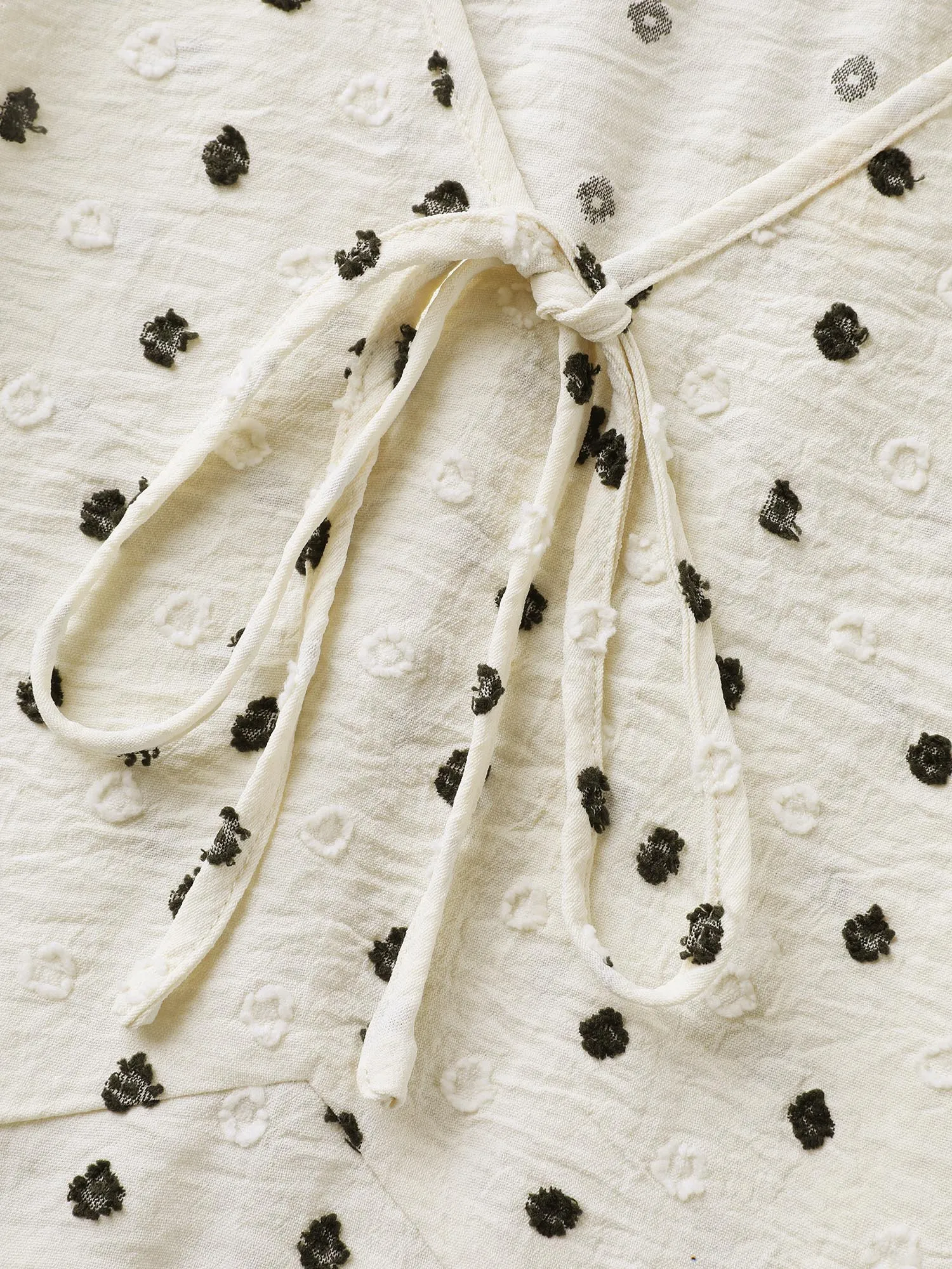 Polka Dots Print Neck Tie Blouse sold by Bloomchic product image thumbnail 5