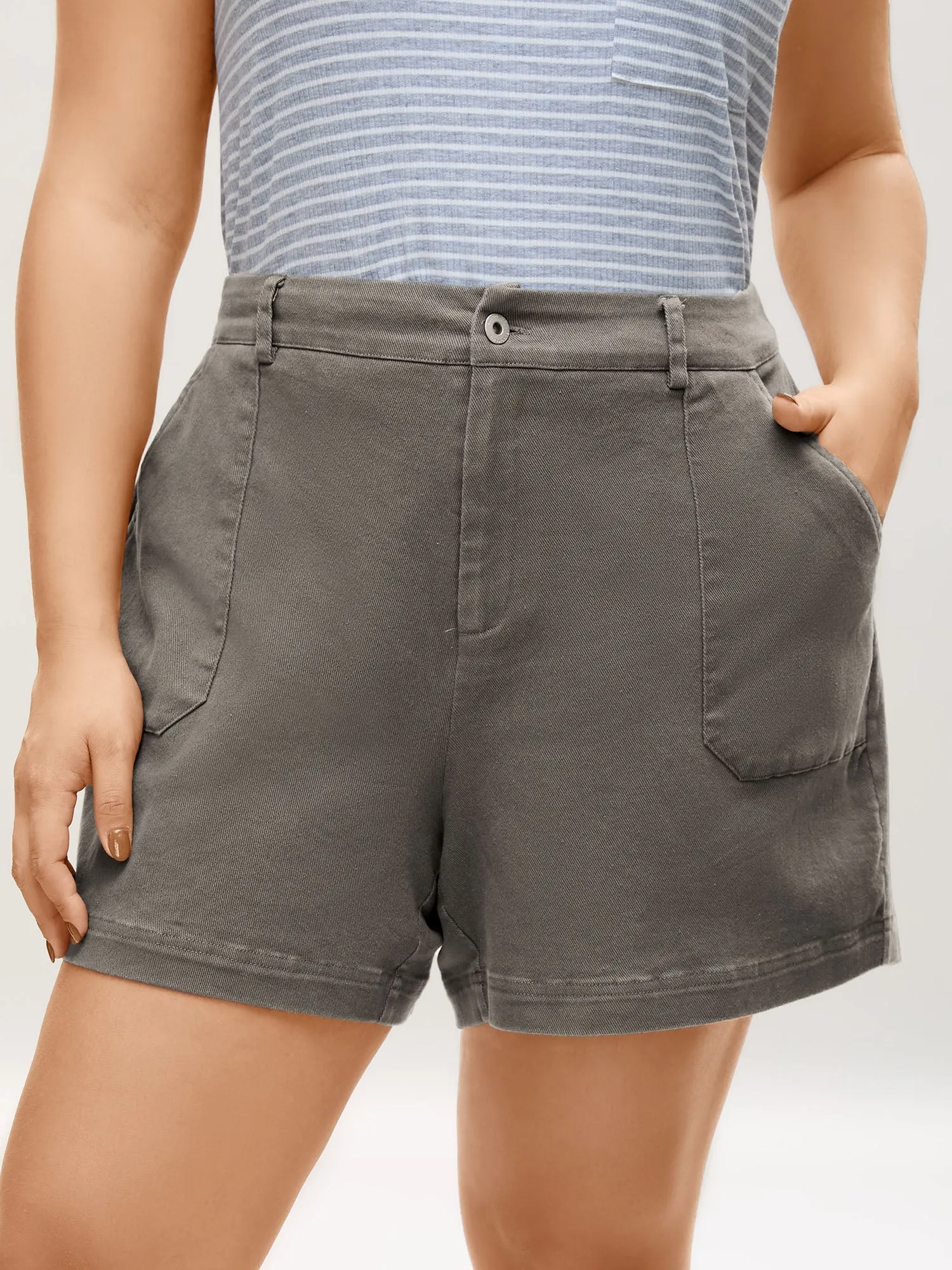 Stretchy Waist Vintage Pockets Shorts sold by Bloomchic
